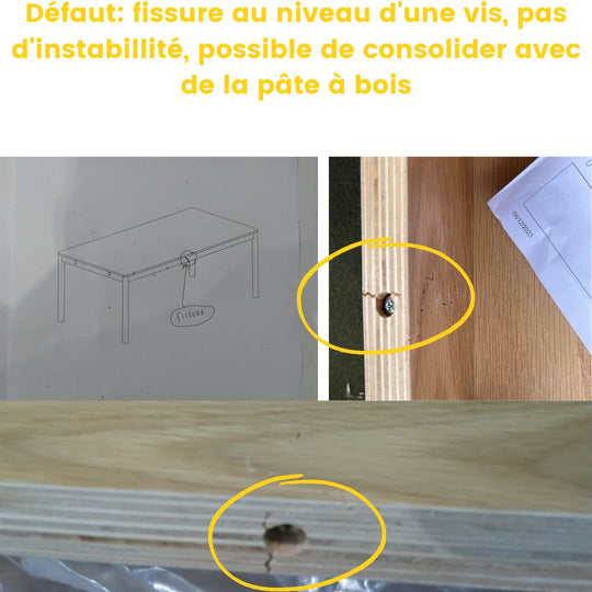 Table à manger extensible 8 à 12 personnes en bois clair  200-300x100cm Drawer- Léger défaut