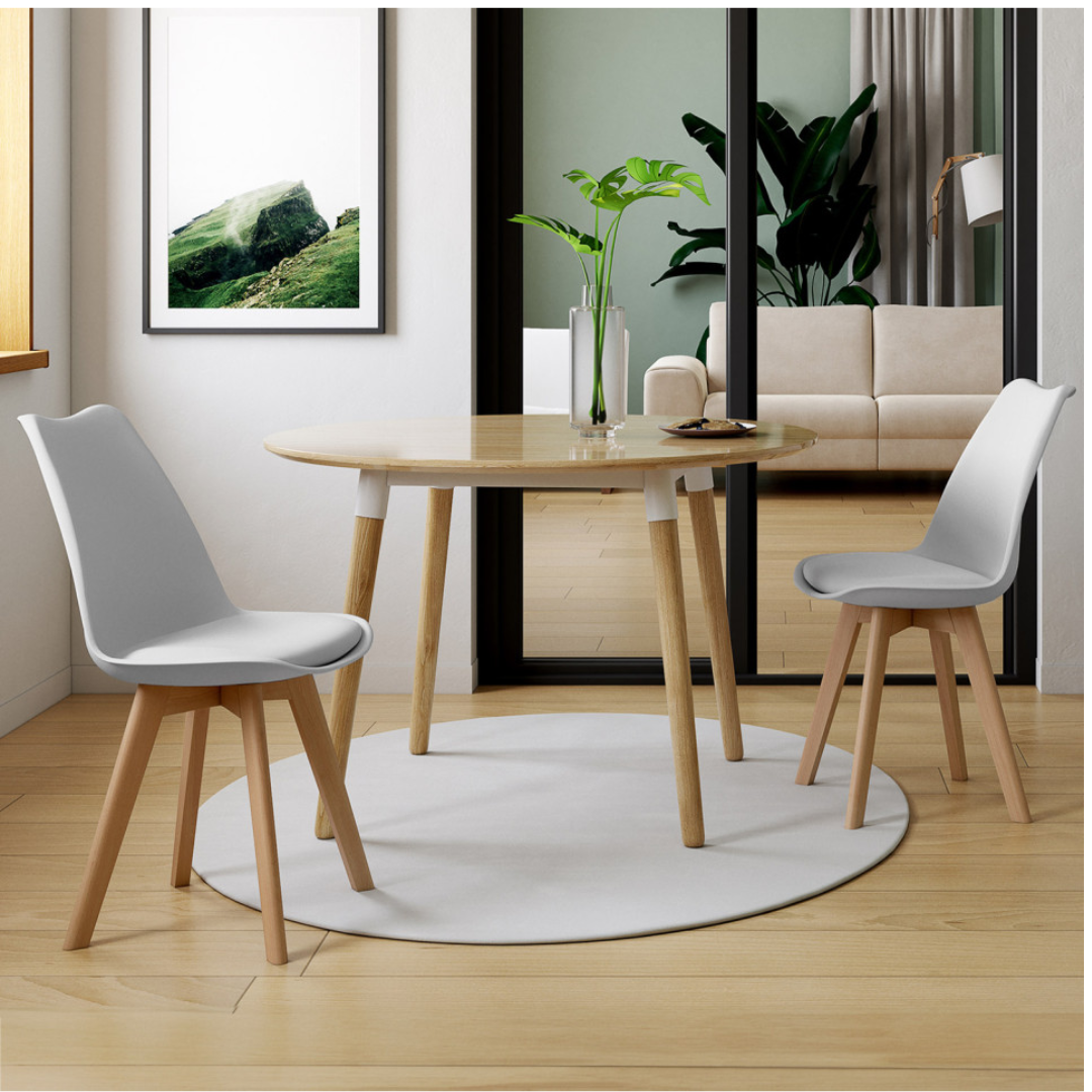 Lot de 2 chaises scandinaves Nordia Blanches