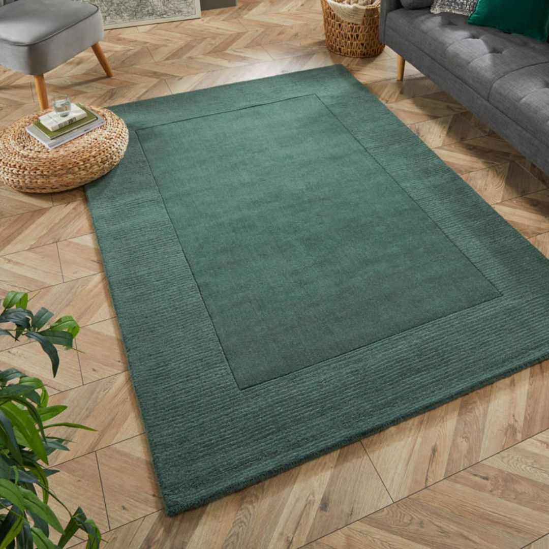 Tapis en laine Siena Vert foncé