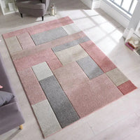 Tapis Cosmos Rose et gris