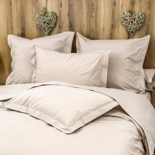 Parure de lit percale de coton 240x260cm sable