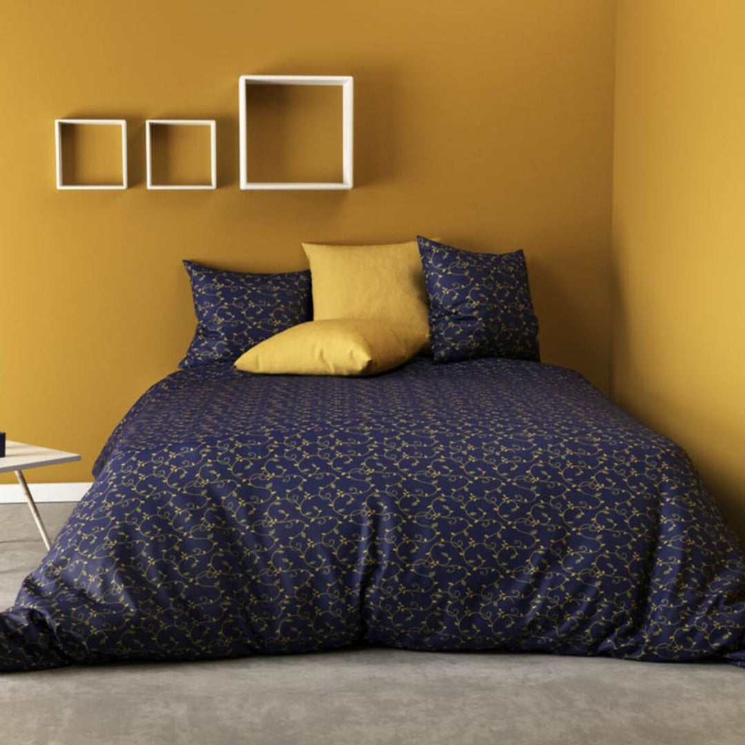 Parure de lit lierre 100% coton 240x220cm+2 taies 63cm