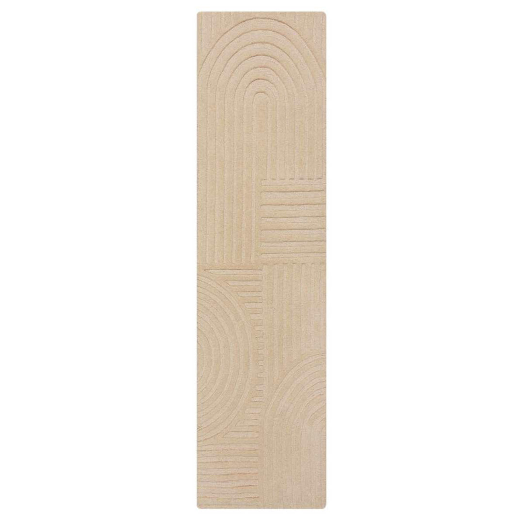 Tapis de couloir en laine Zen garden Beige