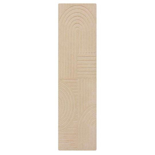 Tapis de couloir en laine Zen garden Beige