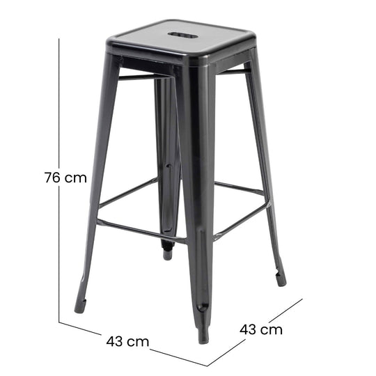 Lot de 4 tabourets de bar extérieur en métal blanc