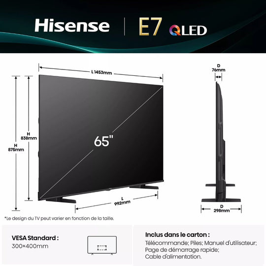 TV HISENSE QLED 65E7Q 65"
