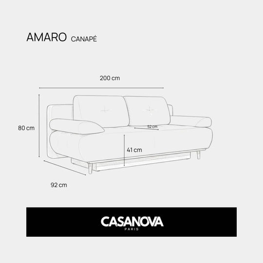 Canapé velours CASANOVA Amaro beige