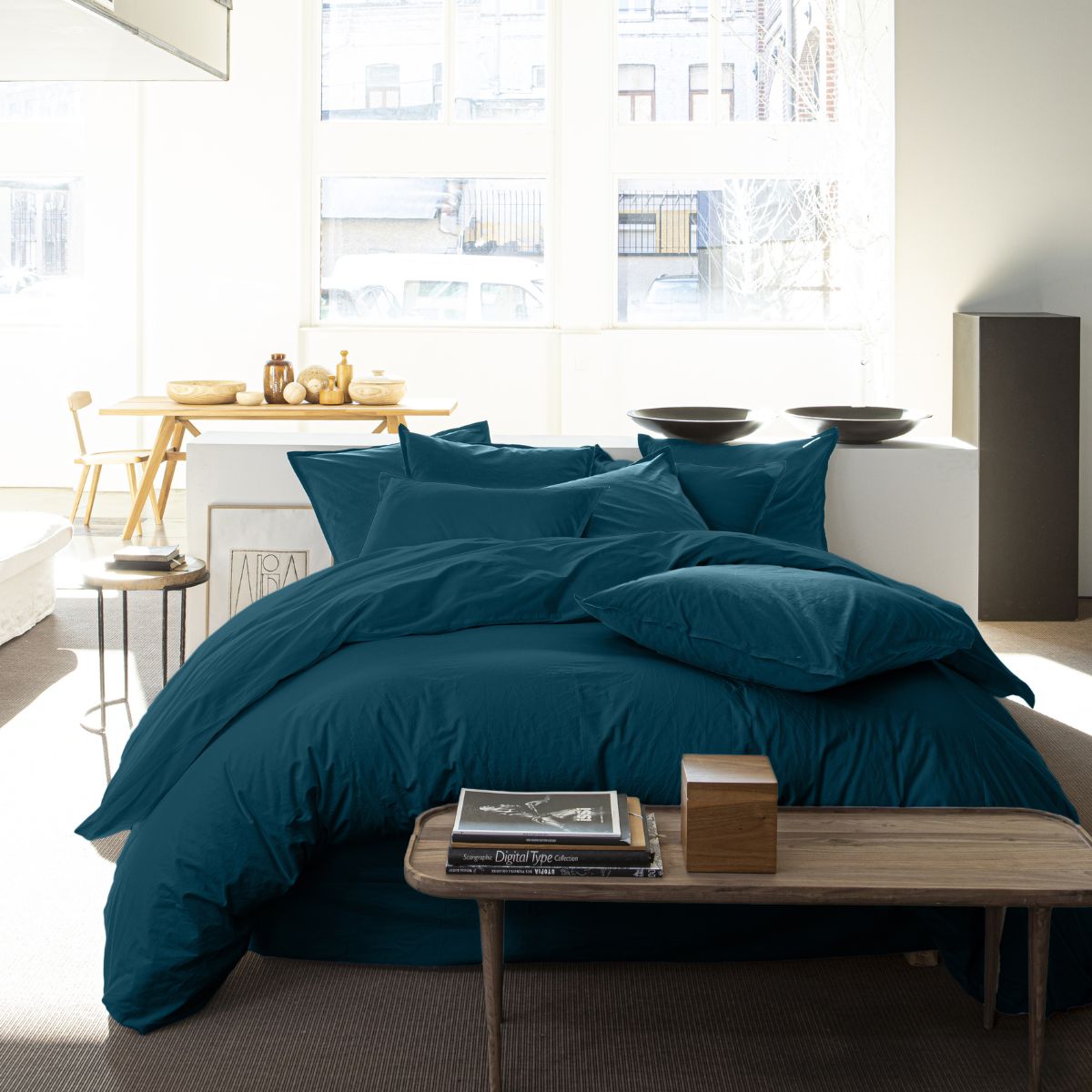 Parure de lit Bâton Rouge en percale de coton 80 fils