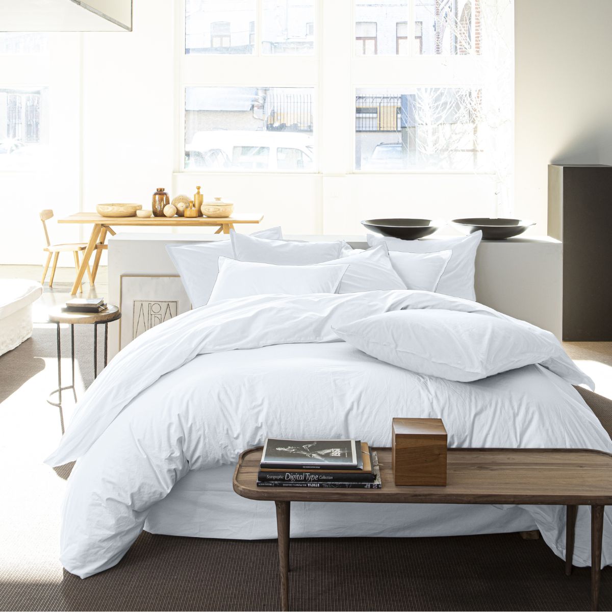 Parure de lit Bâton Rouge en percale de coton 80 fils