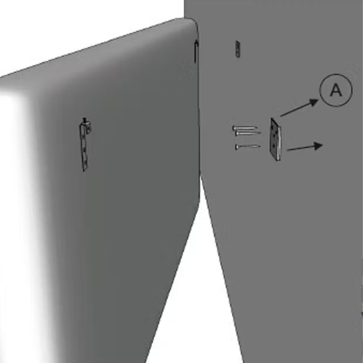 Tête de lit Milan capitonnée losange en tissu gris 90x60cm