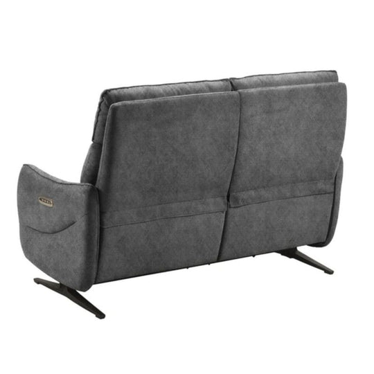 Canapé de relaxation electrique Chitra 3 places en microfibre Gris