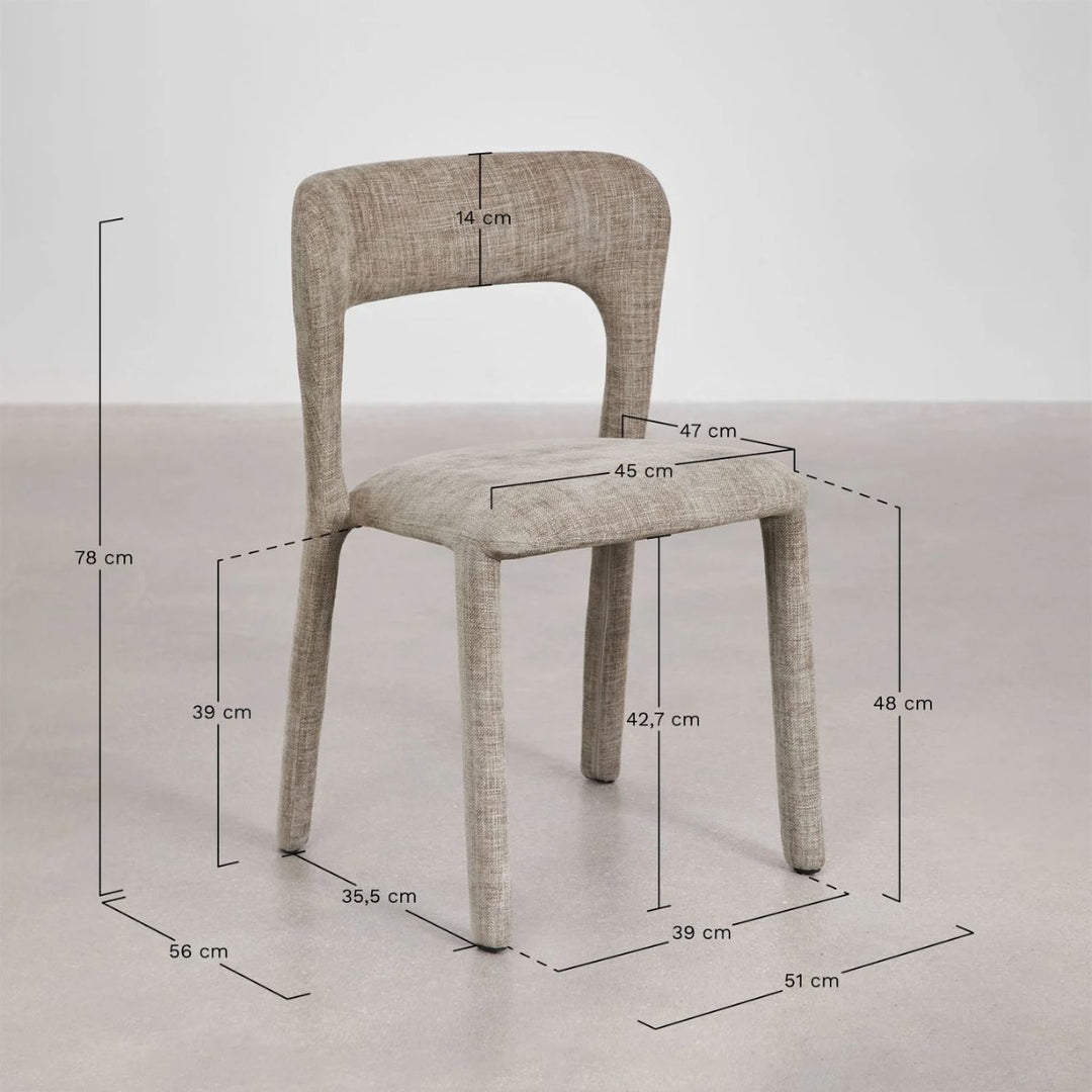 Lot de 2 chaises de salle à manger SKLUM rembourrées Brusel gris taupe