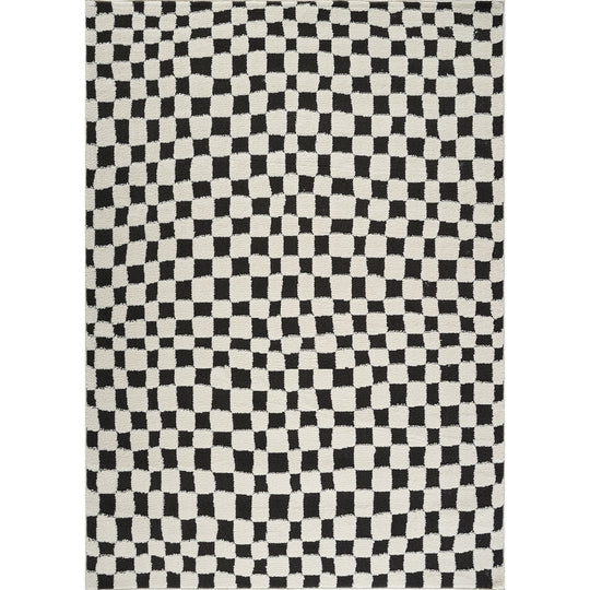 Tapis Scandinave à Carreaux Noir/Blanc Gijon