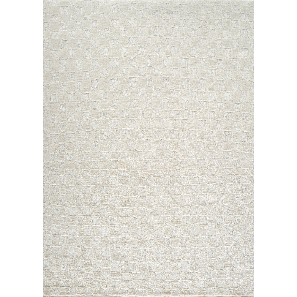 Tapis Scandinave à Carreaux Ivoire Gijon