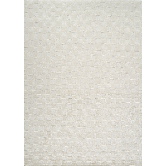 Tapis Scandinave à Carreaux Ivoire Gijon