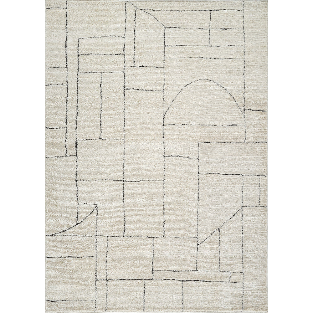 Tapis Scandinave Moderne Ivoire/Gris Bari