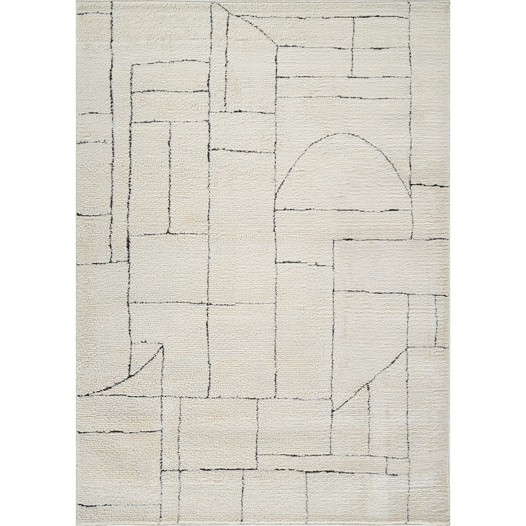 Tapis Scandinave Moderne Ivoire/Gris Bari