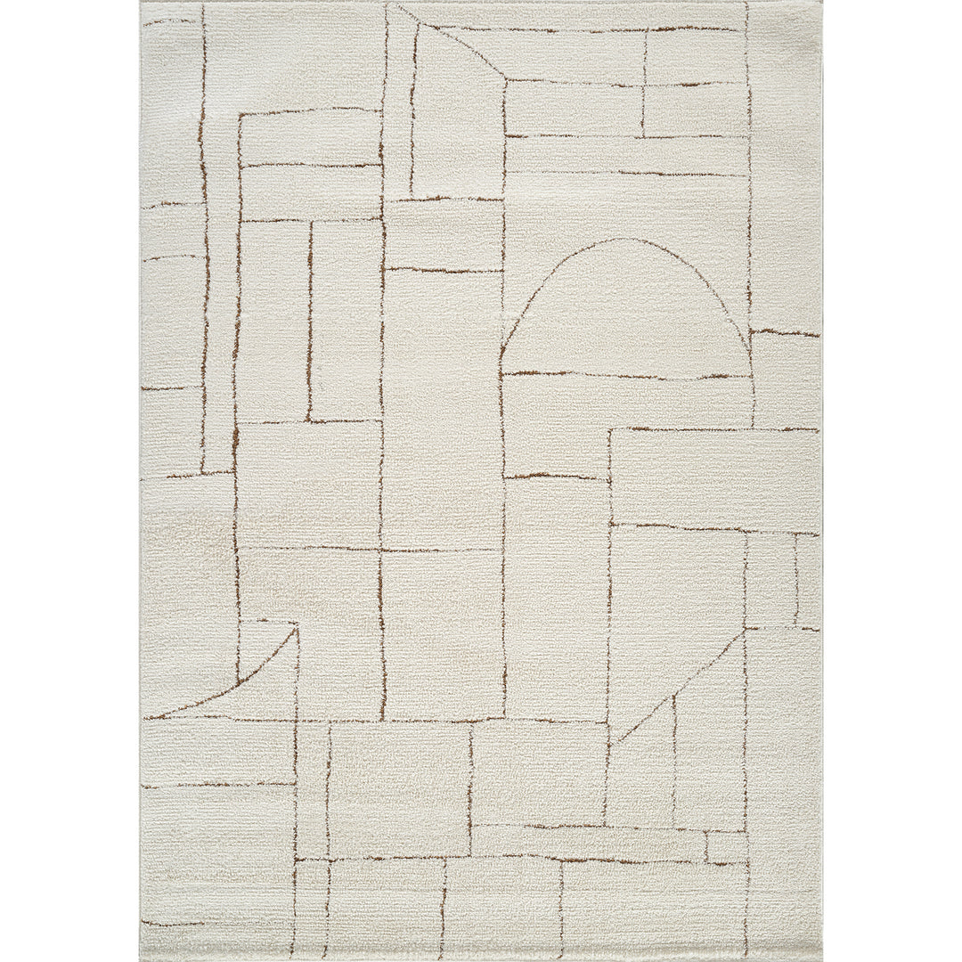 Tapis Scandinave Moderne Ivoire/Terracotta Bari