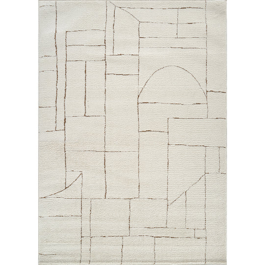 Tapis Scandinave Moderne Ivoire/Terracotta Bari
