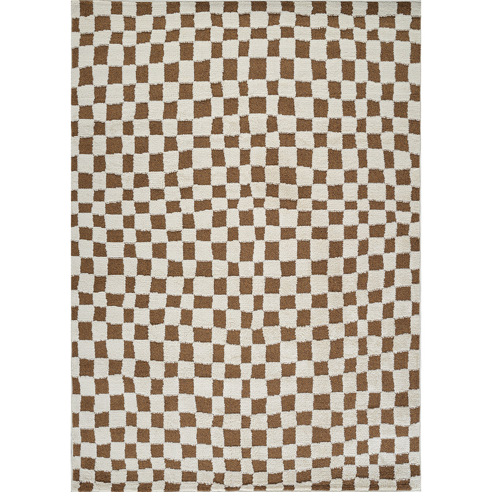 Tapis Scandinave à Carreaux Terracotta Gijon