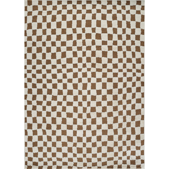 Tapis Scandinave à Carreaux Terracotta Gijon