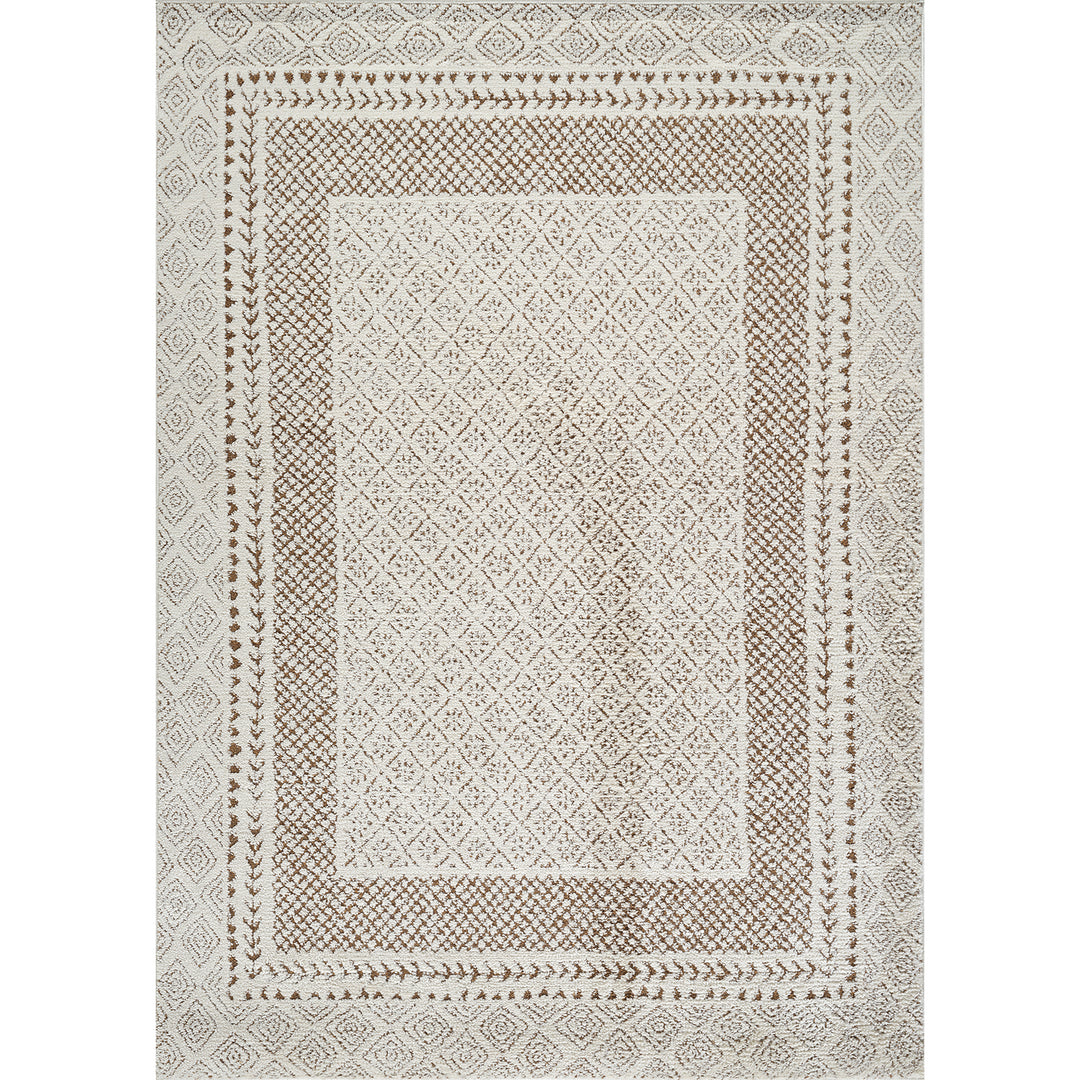 Tapis Scandinave Bohème Ivoire/Terracotta Monaco