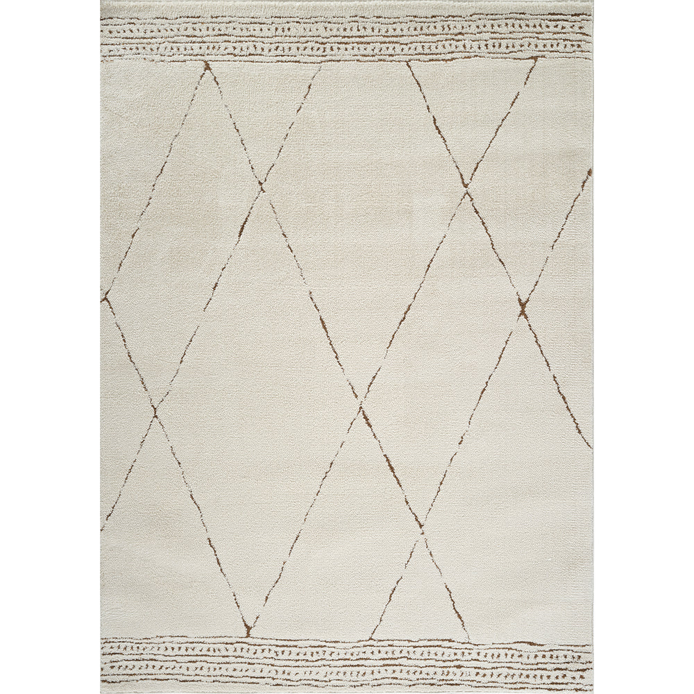 Tapis Berbère Ethnique Ivoire/Marron Pisa