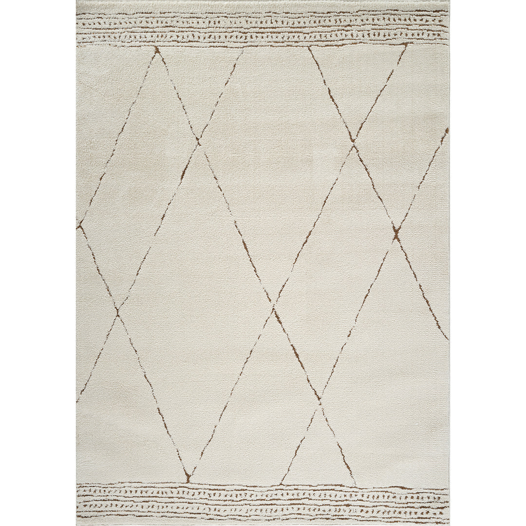 Tapis Berbère Ethnique Ivoire/Marron Pisa