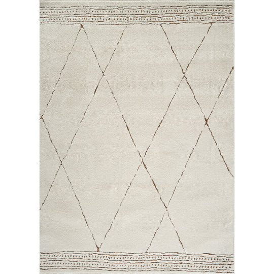 Tapis Berbère Ethnique Ivoire/Marron Pisa