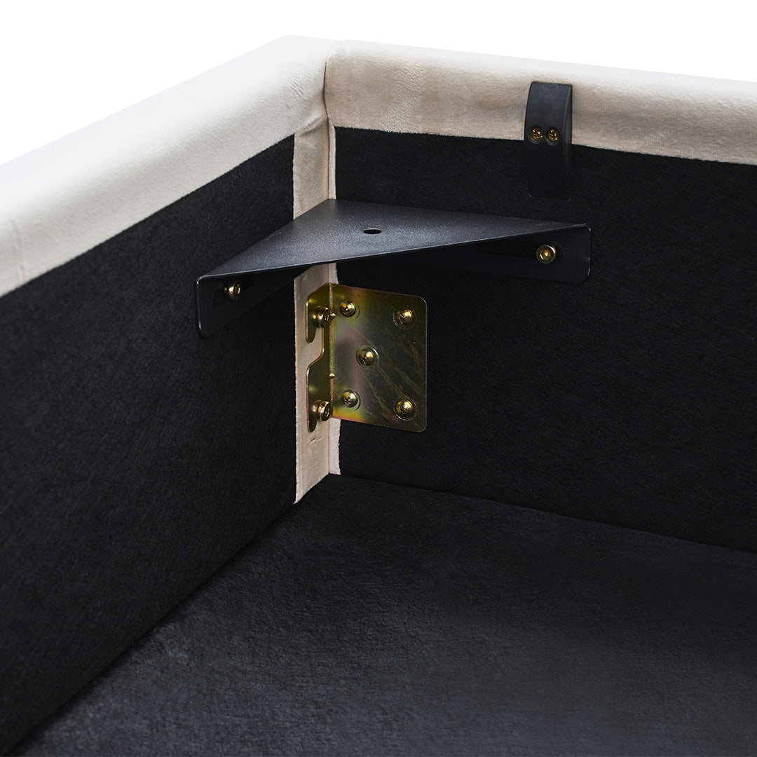 Lit coffre Giulia en velours beige