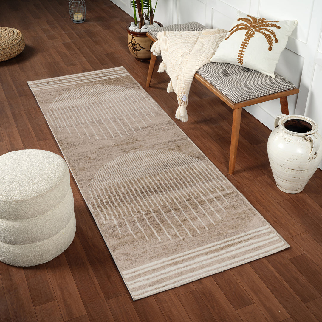 Tapis de Couloir Scandinave Moderne Brun/Beige Santiago