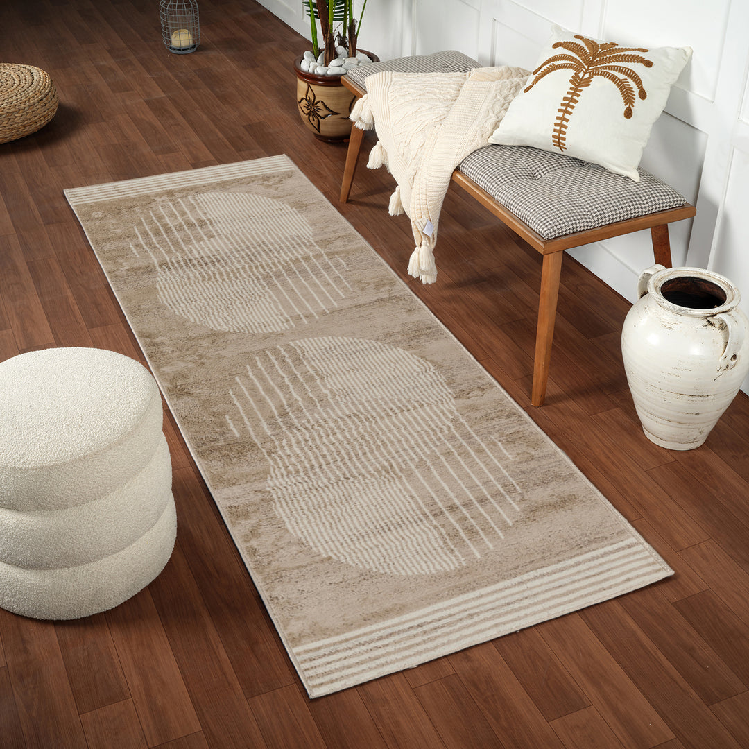 Tapis de Couloir Scandinave Moderne Brun/Beige Montevideo