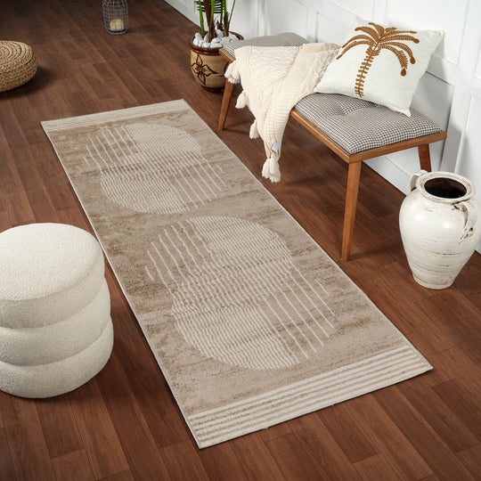 Tapis de Couloir Scandinave Moderne Brun/Beige Montevideo