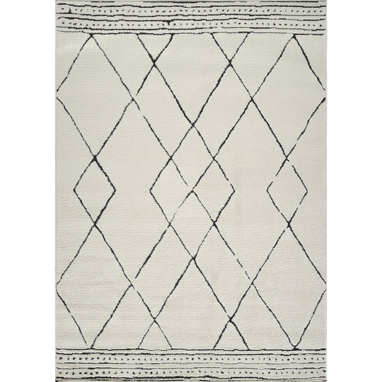 Tapis Berbère Ethnique Ivoire/Noir Habana