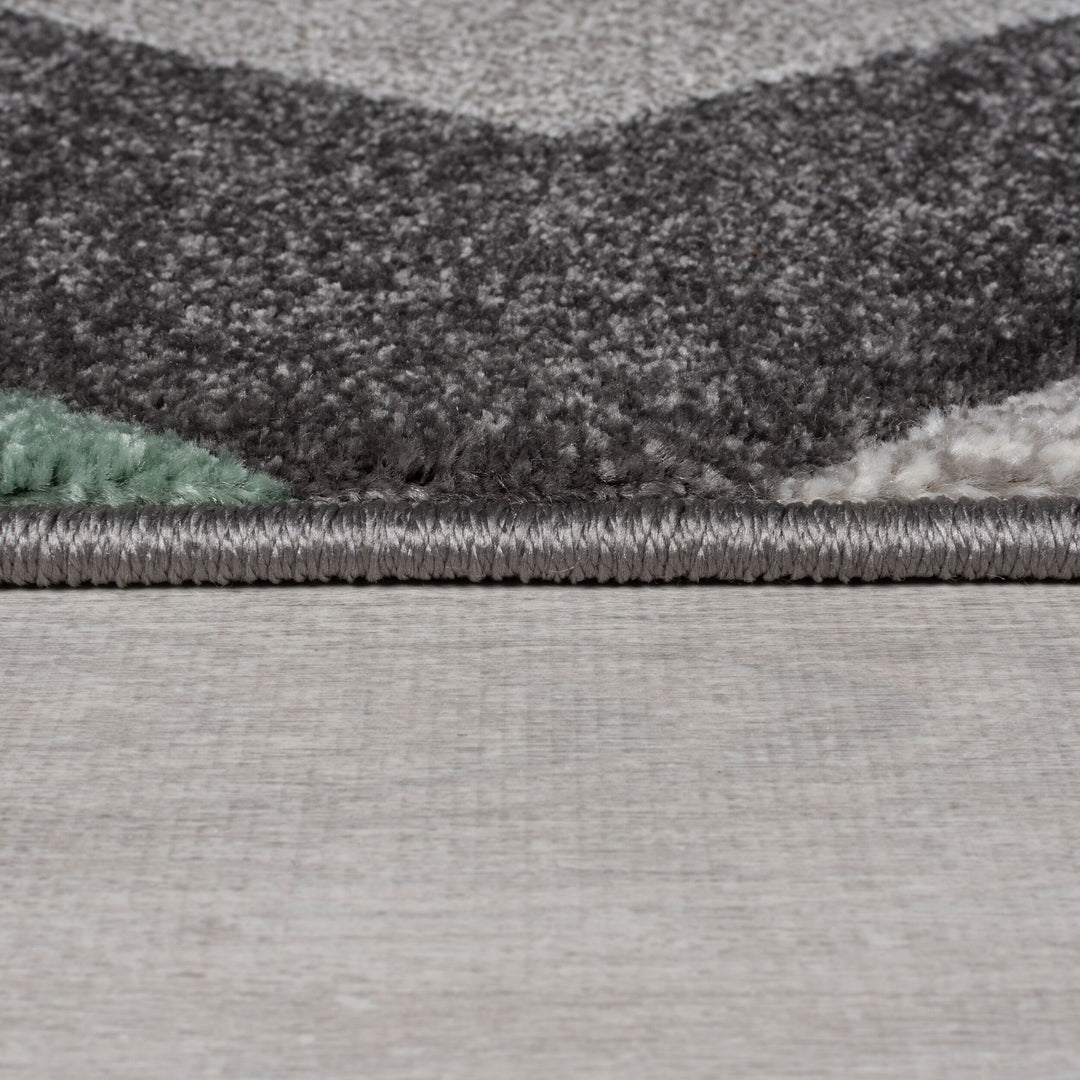 Tapis 3D graphique Aurora 200x290cm Gris et Vert