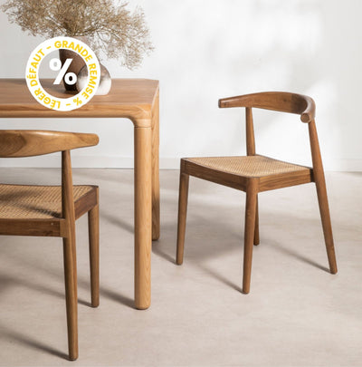 Lot de 2 chaises en teck et cannage Drawer- modèle BUNGA - léger défaut