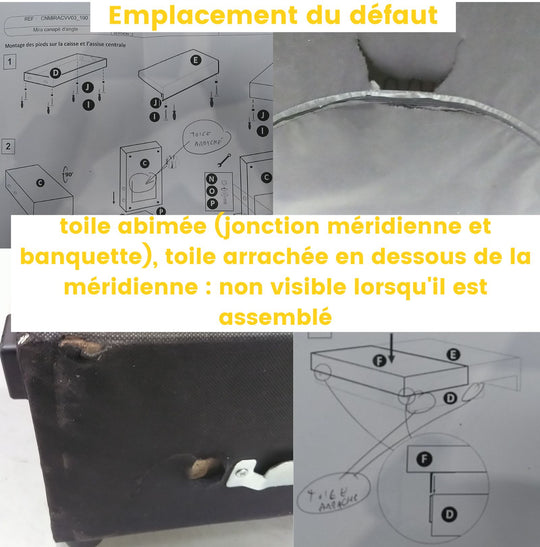 Canapé d'angle convertible vert en velours côtelé avec coffre L251cm "Léger défaut"