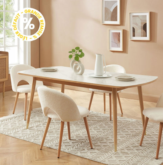 Table à manger 6 personnes en bois et céramique  Drawer - Léger défaut