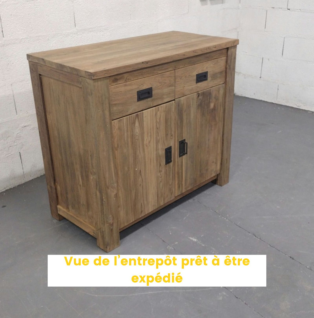 Buffet en teck recyclé 2 tiroirs 2 portes