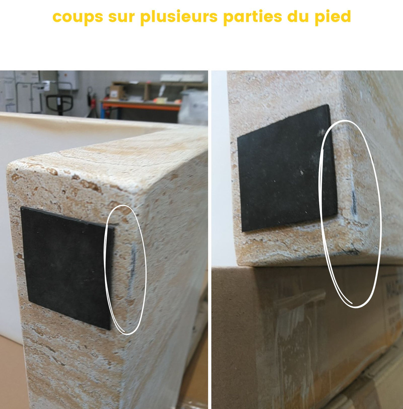 Table basse Tocoa effet travertin 120x55cm  Drawer - Léger défaut