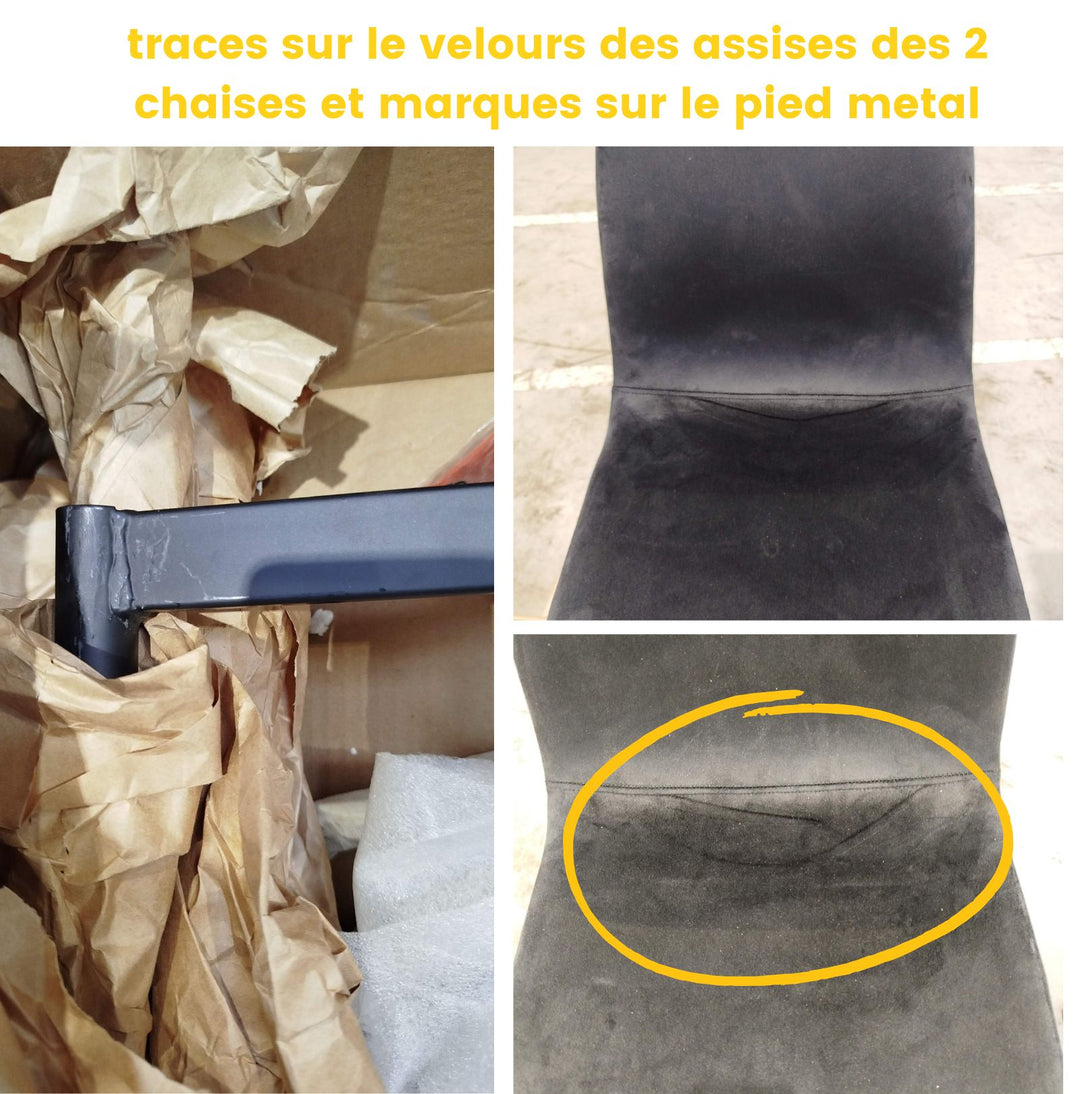 Lot de 4 tabourets de bar Heki en velours noir 65cm DRAWER