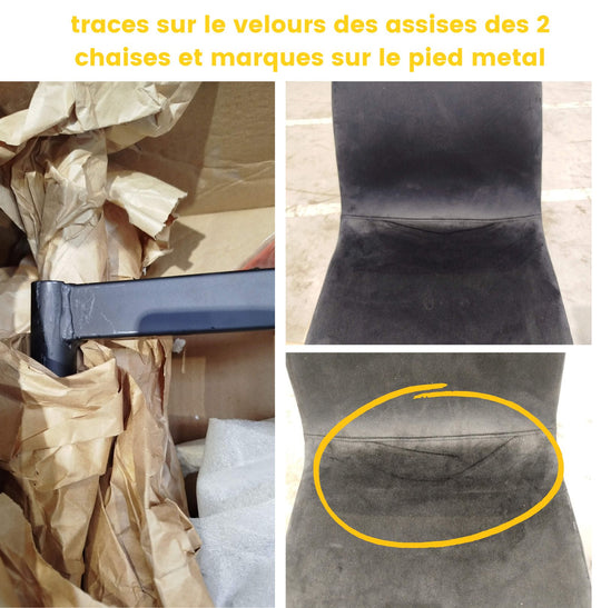 Lot de 4 tabourets de bar Heki en velours noir 65cm DRAWER