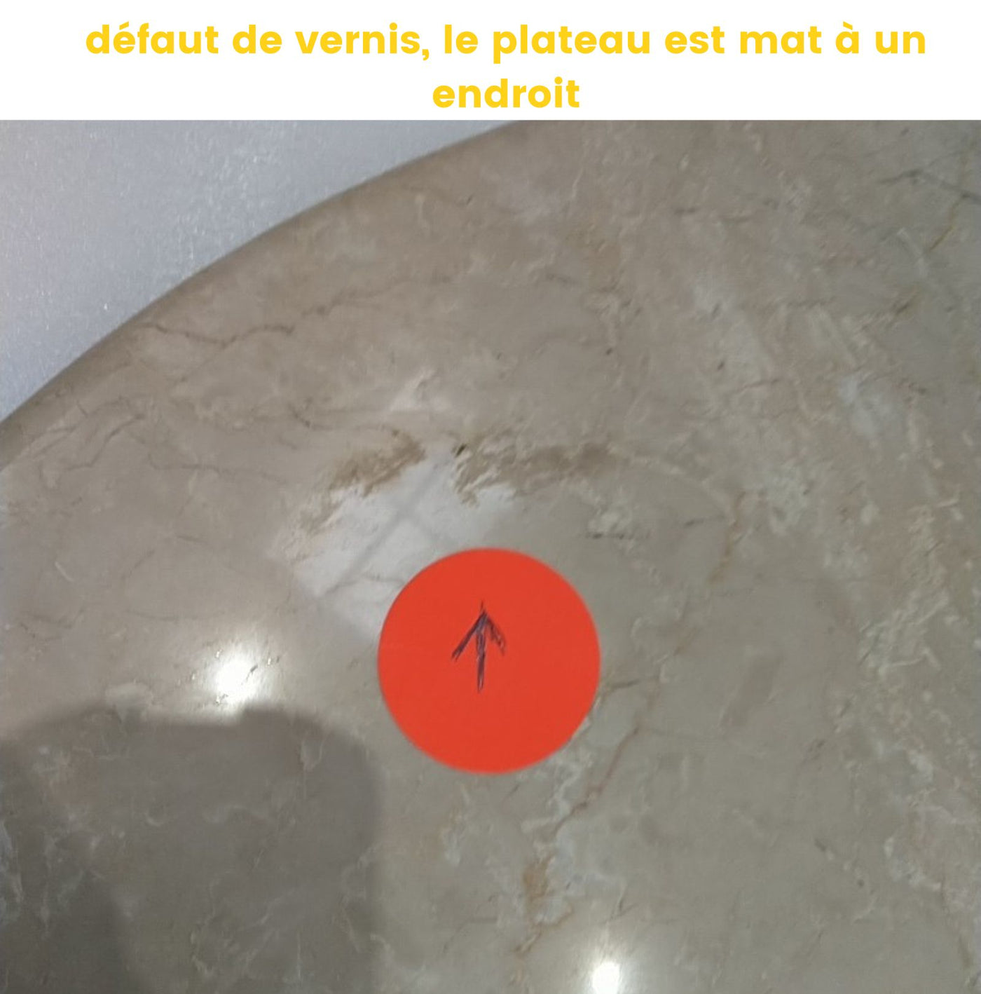 Table basse SULA en marbre et bois massif ø80cm Drawer - Léger défaut