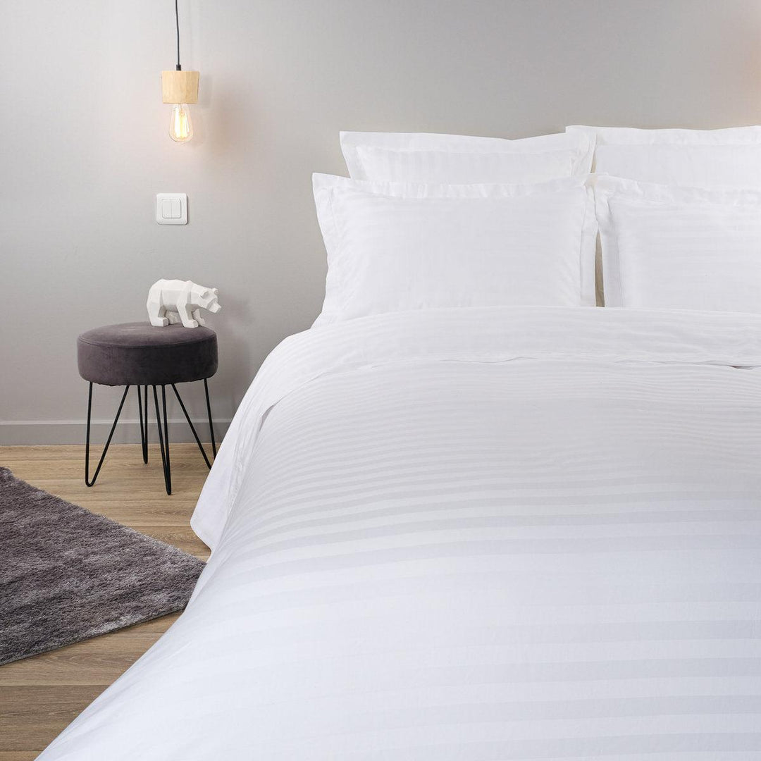 Housse de couette satin de coton 240x260cm blanc
