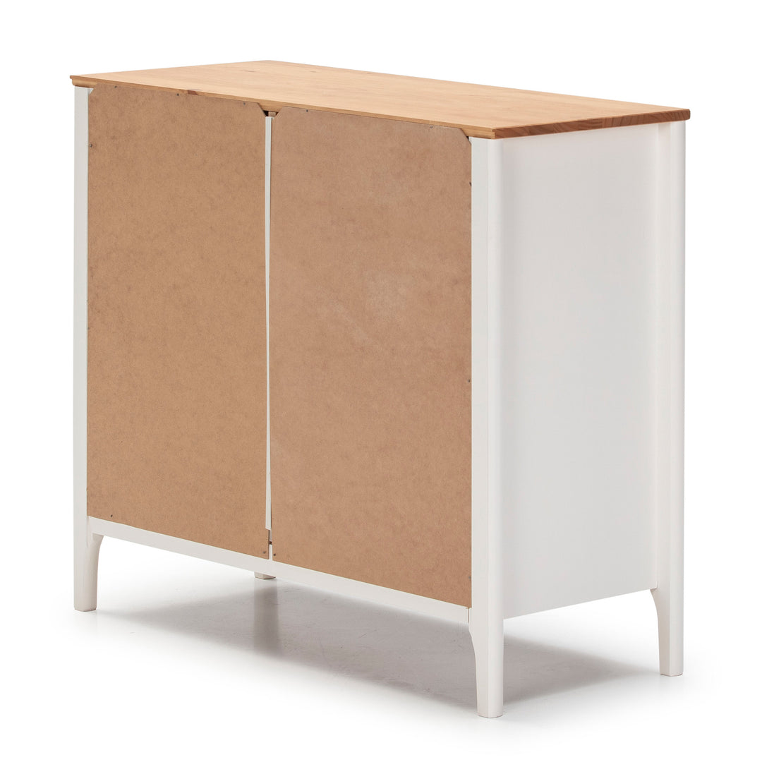 Commode Luca 5 tiroirs Blanc en bois Massif