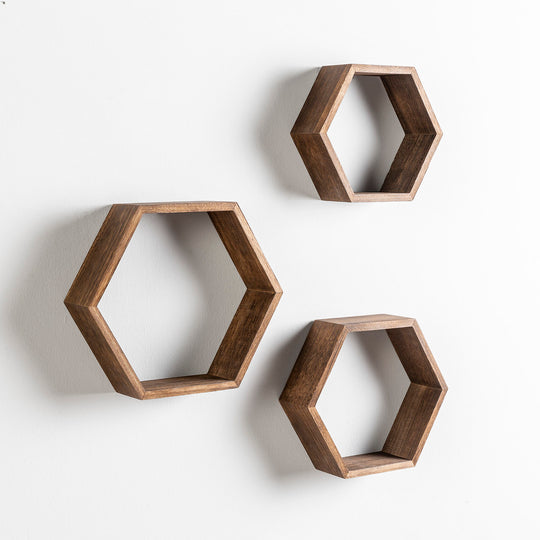 Set de 3 étagères Nuno marron
