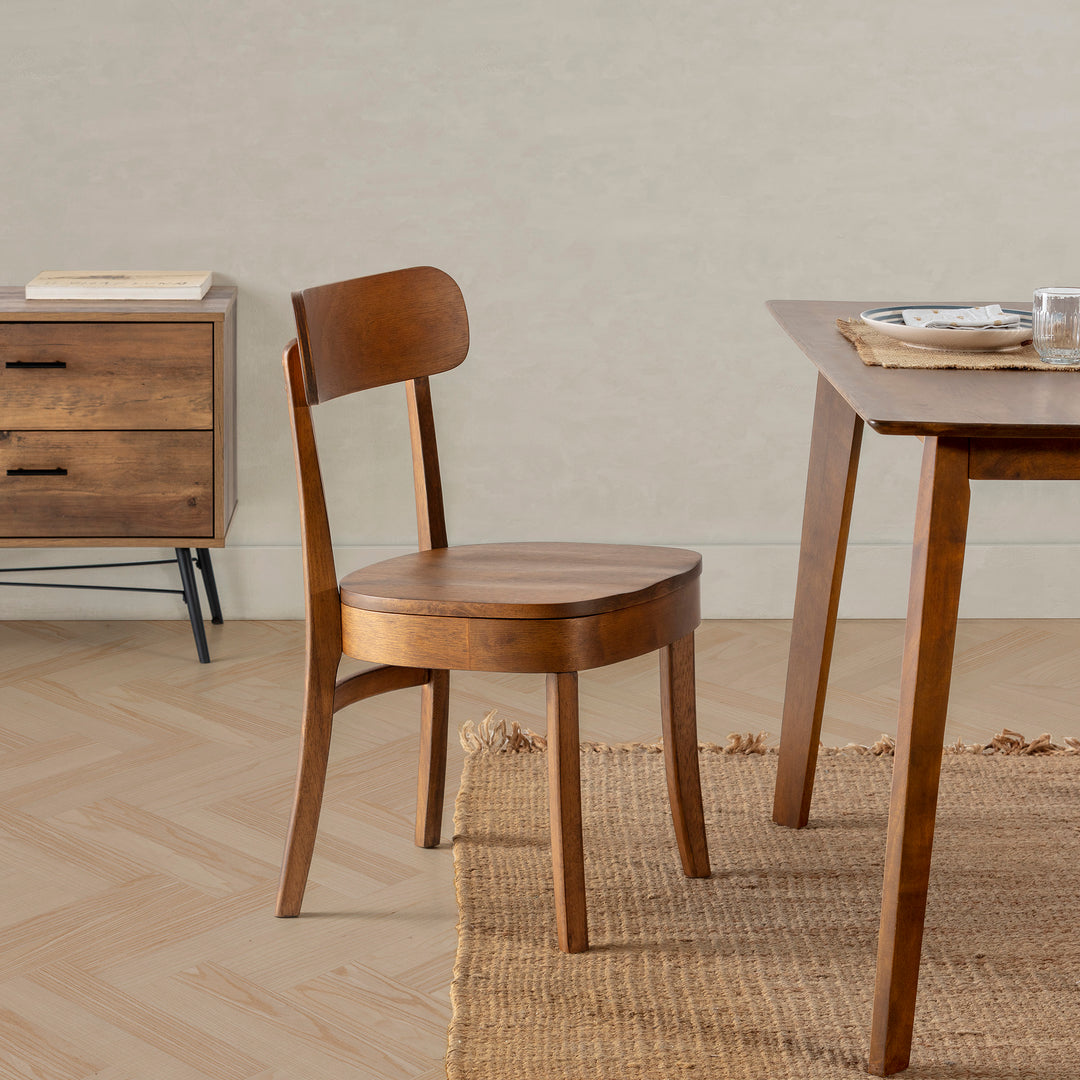 Lot de 2 chaises sillas bois foncé