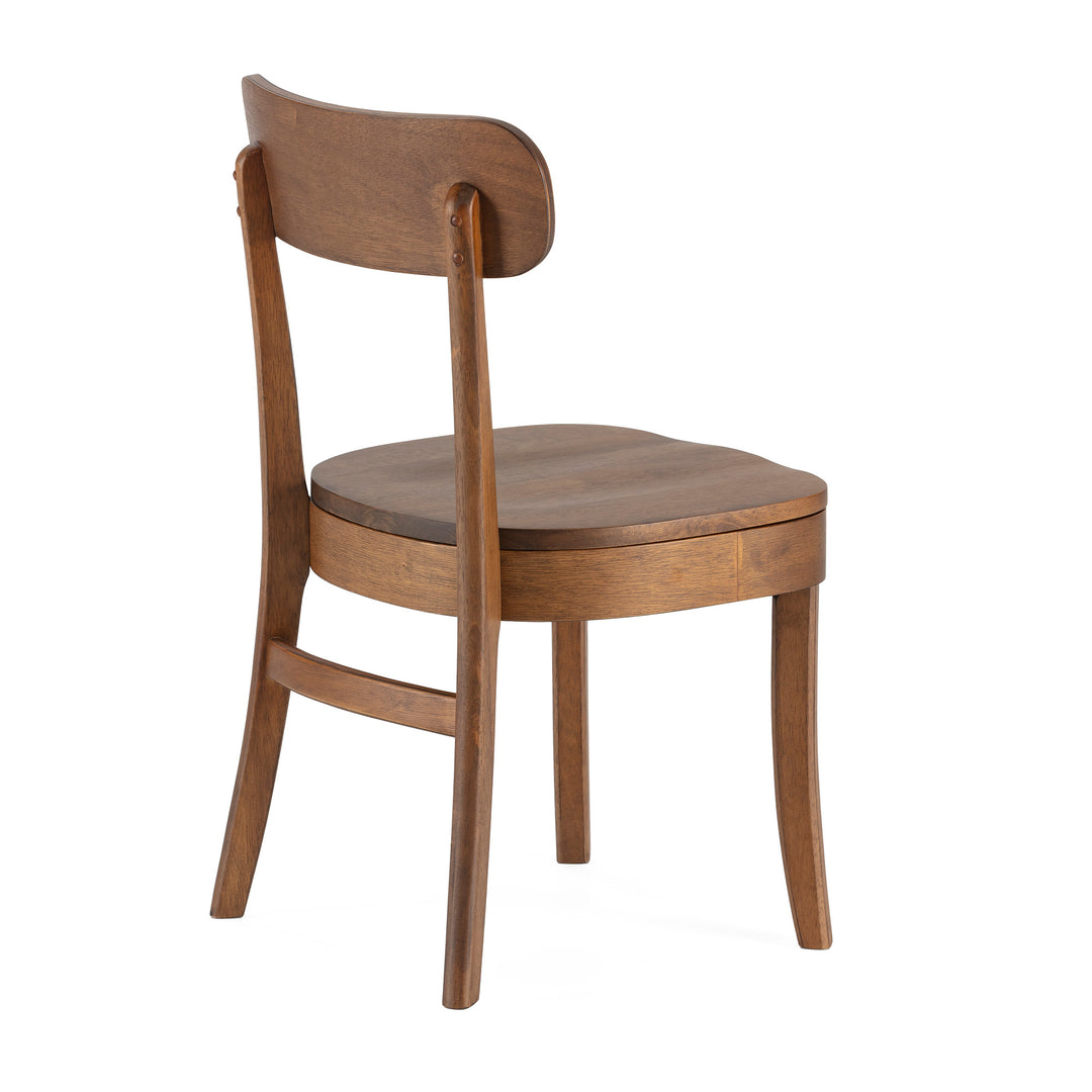 Lot de 2 chaises sillas bois foncé