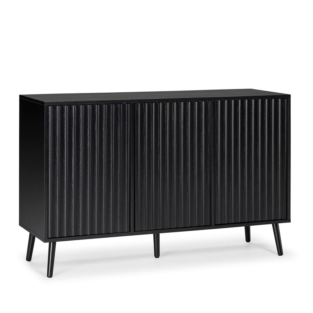 Buffet 3 portes, coloris noir, largeur 120 cm Lluvia