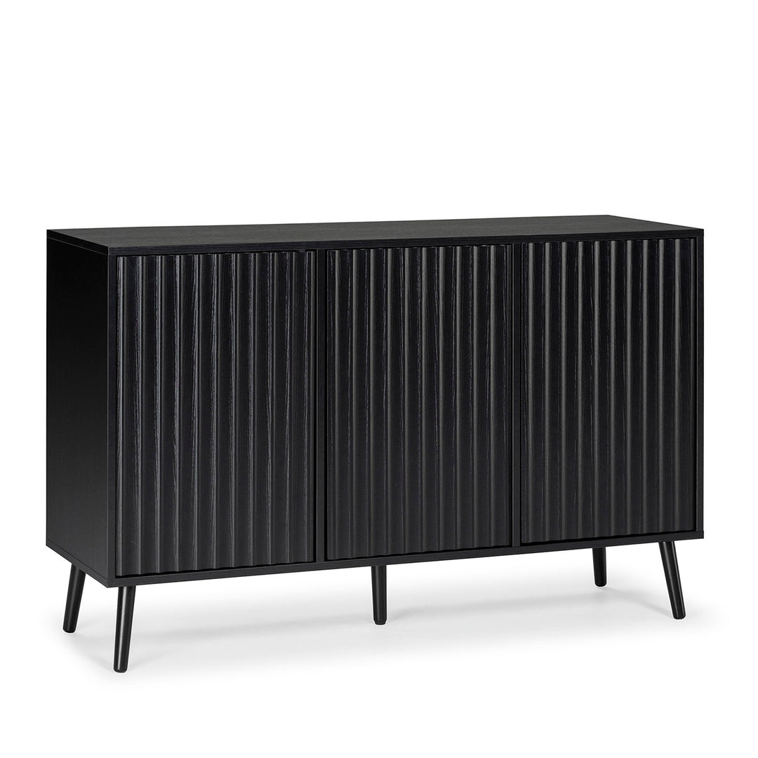 Buffet 3 portes, coloris noir, largeur 120 cm Lluvia